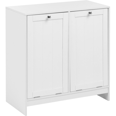 BELIANI Armario Para La Ropa Sucia De Mdf Puertas Abatibles Con Cestas Almacenaje Baño Blanco Aypel BELIANI Armario Para La Ropa Sucia De Mdf Puertas Abatibles Con Cestas Almacenaje Baño Blanco Aypel