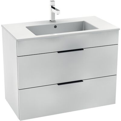Conjunto de Muebles de Baño Blancos Jika Cube con Lavabo de Cerámica - Diseño Moderno y Compacto Conjunto de Muebles de Baño Blancos Jika Cube con Lavabo de Cerámica - Diseño Moderno y Compacto