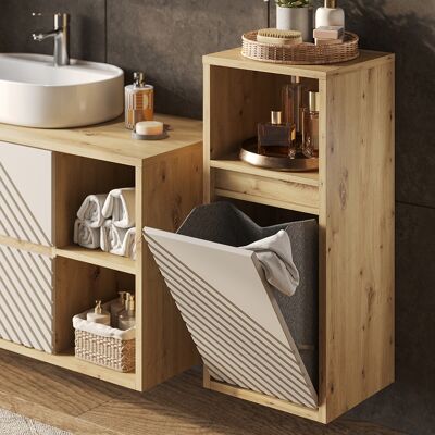 Mueble De Baño Viola, Roble Artesanal/cachemira, 38 X 80 Cm, Vicco Mueble De Baño Viola, Roble Artesanal/cachemira, 38 X 80 Cm, Vicco