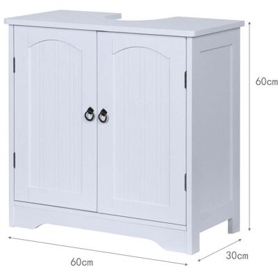 HELLOSHOP26 Mueble Bajo Lavabo Almacenamiento Elegante Baño 60 X 60 X 30 Cm Con Balda Regulable De Mdf Blanco 130017771 HELLOSHOP26 Mueble Bajo Lavabo Almacenamiento Elegante Baño 60 X 60 X 30 Cm Con Balda Regulable De Mdf Blanco 130017771