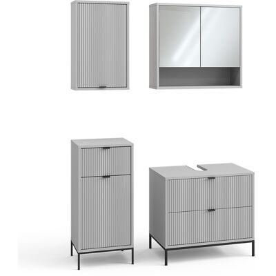 Conjunto De Muebles De Baño Eliza, Gris, 4 Partes, Vicco Conjunto De Muebles De Baño Eliza, Gris, 4 Partes, Vicco