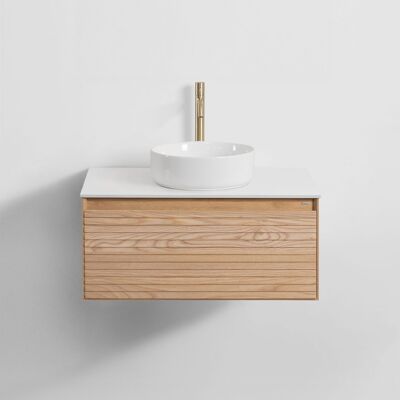 Conjunto De Mueble De Baño Suspendido 80x50 Cm En Madera De Fresno Tedrik Sklum Conjunto De Mueble De Baño Suspendido 80x50 Cm En Madera De Fresno Tedrik Sklum