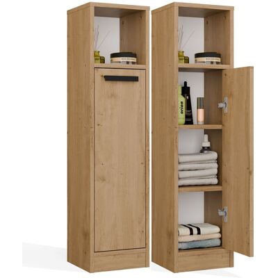 OEM Mexy 1d Mueble De Baño - Columna, 1 Puerta, 4 Estantes - 25,5x102x24 Cm - Roble Artisan OEM Mexy 1d Mueble De Baño - Columna, 1 Puerta, 4 Estantes - 25,5x102x24 Cm - Roble Artisan