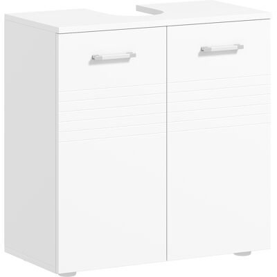 JHY DESIGN Mueble De Baño Con 2 Puertas, Armario Bajo Lavabo De Madera Que Ahorra Espacio Con Estante Ajustable, Blanco Brillante. JHY DESIGN Mueble De Baño Con 2 Puertas, Armario Bajo Lavabo De Madera Que Ahorra Espacio Con Estante Ajustable, Blanco Brillante.