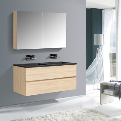 Bernstein - Conjunto De Muebles De Baño Edge 1200 - Disponible En Diferentes Colores - Armario Con Espejo Y Mueble De Almacenamiento Opcionales:sin Espejo, Sin Armario Lateral, Natural Oak Effect, Bla Bernstein - Conjunto De Muebles De Baño Edge 1200 - Disponible En Diferentes Colores - Armario Con Espejo Y Mueble De Almacenamiento Opcionales:sin Espejo, Sin Armario Lateral, Natural Oak Effect, Bla