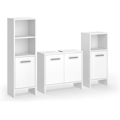 Conjunto De Muebles De Baño Karli, Blanco, 3 Piezas, Vicco Conjunto De Muebles De Baño Karli, Blanco, 3 Piezas, Vicco