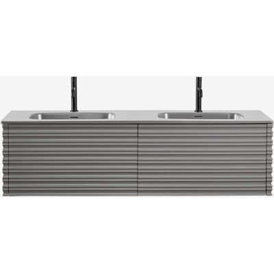 Sklum - Conjunto De Mueble De Baño En Madera Con Lavabos Integrados Noura Sklum - Conjunto De Mueble De Baño En Madera Con Lavabos Integrados Noura