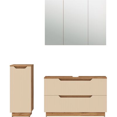 Conjunto De Muebles De Baño De 3 Piezas Lotta, Rayas Roble/cachemira, 3 Partes, Vicco Conjunto De Muebles De Baño De 3 Piezas Lotta, Rayas Roble/cachemira, 3 Partes, Vicco