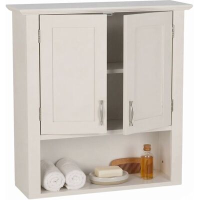 Armario Colgante Relaxdays, 3 Estantes, 62 X 58 X 20 Cm, Doble Puerta, Estilo Campestre, Blanco Armario Colgante Relaxdays, 3 Estantes, 62 X 58 X 20 Cm, Doble Puerta, Estilo Campestre, Blanco