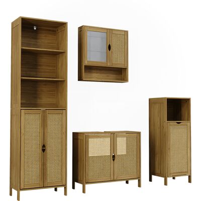 Conjunto De Muebles De Baño Liora, Bambú, 4 Partes, Vicco Conjunto De Muebles De Baño Liora, Bambú, 4 Partes, Vicco