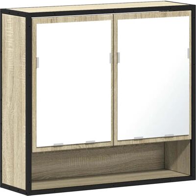 HELLOSHOP26 Armario De Baño Con Espejo 65 X 20 X 60 Cm Acabado Mate Estilo Industrial Práctico De Madera Contrachapada Roble Sonoma 020049652 HELLOSHOP26 Armario De Baño Con Espejo 65 X 20 X 60 Cm Acabado Mate Estilo Industrial Práctico De Madera Contrachapada Roble Sonoma 020049652