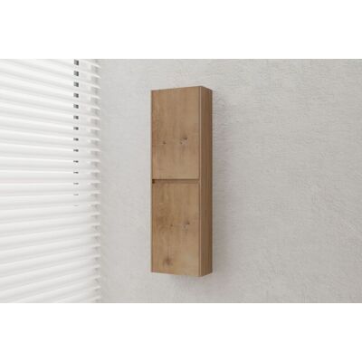 Bernstein - Mueble De Pared Para Cuarto De Baño De Mdf Lacado Premontado Con 2 Puertas - 100x30x15cm - Tlb - Roble Estructurado Bernstein - Mueble De Pared Para Cuarto De Baño De Mdf Lacado Premontado Con 2 Puertas - 100x30x15cm - Tlb - Roble Estructurado