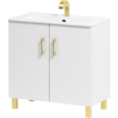 OEM Mueble De Baño Viki 80 Con Lavabo, Blanco (dorado) OEM Mueble De Baño Viki 80 Con Lavabo, Blanco (dorado)
