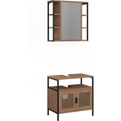Conjunto De Muebles De Baño Linara, Roble, Con 2 Piezas, Vicco Conjunto De Muebles De Baño Linara, Roble, Con 2 Piezas, Vicco