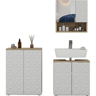 Vicco - Conjunto De Muebles De Baño Edge, Blanco, 3 Piezas Vicco - Conjunto De Muebles De Baño Edge, Blanco, 3 Piezas