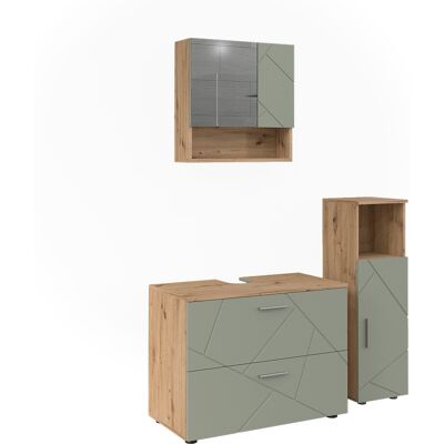 Conjunto De Muebles De Baño De 3 Piezas Irma, Verde Salvia, 3 Partes, Vicco Conjunto De Muebles De Baño De 3 Piezas Irma, Verde Salvia, 3 Partes, Vicco
