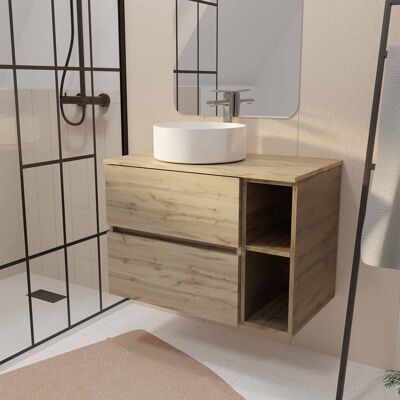 Aurlane - TIMBER 80 Roble - 2 Cajones - Mueble de baño Aurlane - TIMBER 80 Roble - 2 Cajones - Mueble de baño