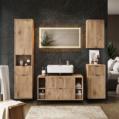 Juego De Muebles De Baño Eliza, Roble Vikingo, 5 Partes, Vicco Juego De Muebles De Baño Eliza, Roble Vikingo, 5 Partes, Vicco