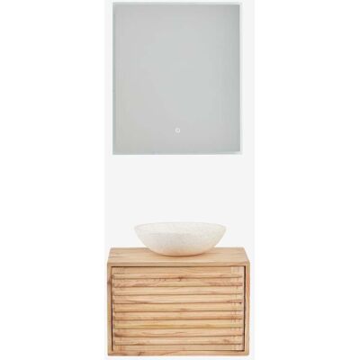 Sklum - Conjunto De Mueble De Baño Suspendido En Madera Deleyna Sklum - Conjunto De Mueble De Baño Suspendido En Madera Deleyna