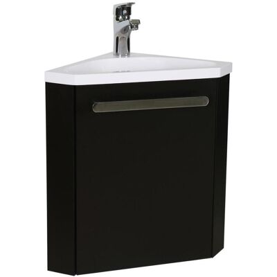 MOB-IN Mueble Lavabo Esquina Negra Compacta MOB-IN Mueble Lavabo Esquina Negra Compacta