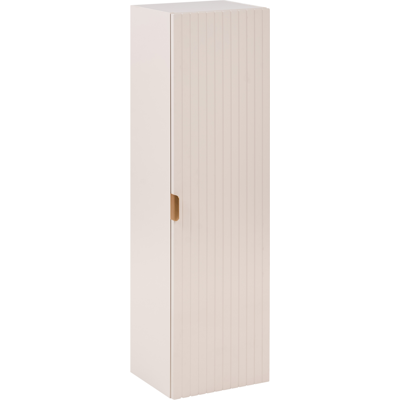BELIANI Armario De Baño De Pared 4 Estantes Frentes Acanalados Tiradores Dorados Beige Totorani BELIANI Armario De Baño De Pared 4 Estantes Frentes Acanalados Tiradores Dorados Beige Totorani