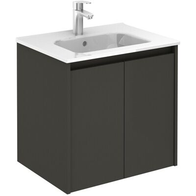 Royo - Conjunto Mueble De Baño De 2 Puertas Compacto Sansa Color: Gris Arenado - Opciones: Conjunto Completo - Medidas: 70 Cm Royo - Conjunto Mueble De Baño De 2 Puertas Compacto Sansa Color: Gris Arenado - Opciones: Conjunto Completo - Medidas: 70 Cm