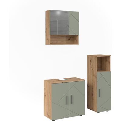 Conjunto De Muebles De Baño De 3 Piezas Irma, Verde Salvia, 3 Partes, Vicco Conjunto De Muebles De Baño De 3 Piezas Irma, Verde Salvia, 3 Partes, Vicco