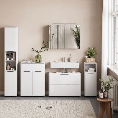 Juego De Muebles De Baño Alina, Blanco, 5 Partes, Vicco Juego De Muebles De Baño Alina, Blanco, 5 Partes, Vicco