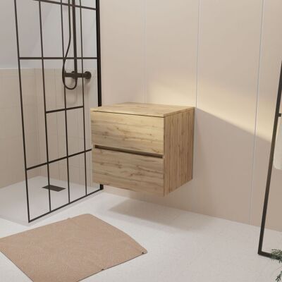 Mueble de baño de roble natural TIMBER - 2 cajones - 60cm Mueble de baño de roble natural TIMBER - 2 cajones - 60cm