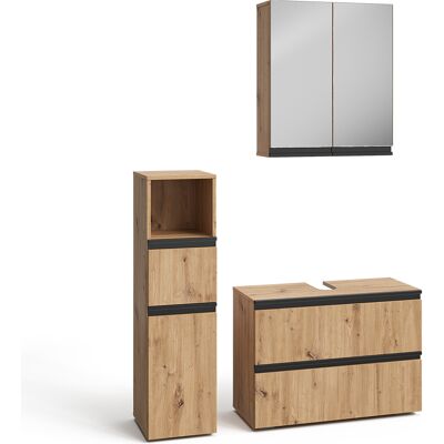 Conjunto De Muebles De Baño De 3 Piezas Torren, Artesano, 3 Piezas, Con Armario Midi, Vicco Conjunto De Muebles De Baño De 3 Piezas Torren, Artesano, 3 Piezas, Con Armario Midi, Vicco