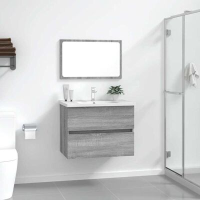 Conjunto de Muebles de Baño vidaXL Gris Sonoma - Tipo de Baño Conjunto de Muebles de Baño vidaXL Gris Sonoma - Tipo de Baño