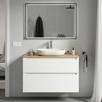 Vireo Mueble De Baño Mueble Bajo Lavabo 100cm Para Lavabo Sobre Encimera - Color Seleccionable:matt White, Eiche Honiggold - Bernstein Vireo Mueble De Baño Mueble Bajo Lavabo 100cm Para Lavabo Sobre Encimera - Color Seleccionable:matt White, Eiche Honiggold - Bernstein