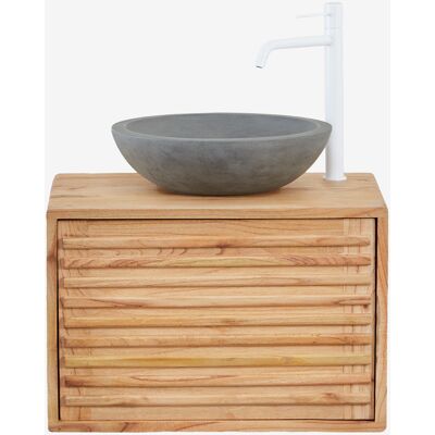 Sklum - Conjunto De Mueble De Baño Suspendido En Madera Deleyna Sklum - Conjunto De Mueble De Baño Suspendido En Madera Deleyna