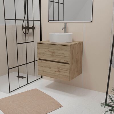 Conjunto de Baño Roble Natural AURLANE - Cajones con cierre suave Conjunto de Baño Roble Natural AURLANE - Cajones con cierre suave