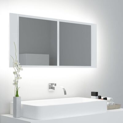 armario espejo de baño LED blanco vidaXL - 100x12x45 cm - Muebles de pared armario espejo de baño LED blanco vidaXL - 100x12x45 cm - Muebles de pared
