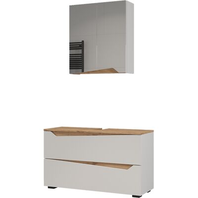 Conjunto De Muebles De Baño Marelle, Blanco/roble Artesanal, 2 Piezas, Vicco Conjunto De Muebles De Baño Marelle, Blanco/roble Artesanal, 2 Piezas, Vicco