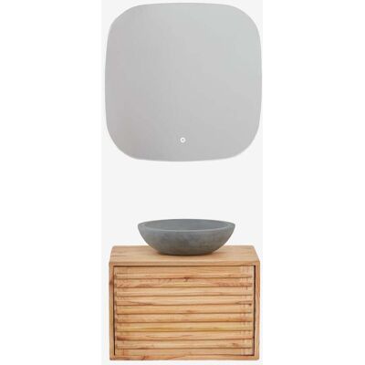 Sklum - Conjunto De Mueble De Baño Suspendido En Madera Deleyna Sklum - Conjunto De Mueble De Baño Suspendido En Madera Deleyna