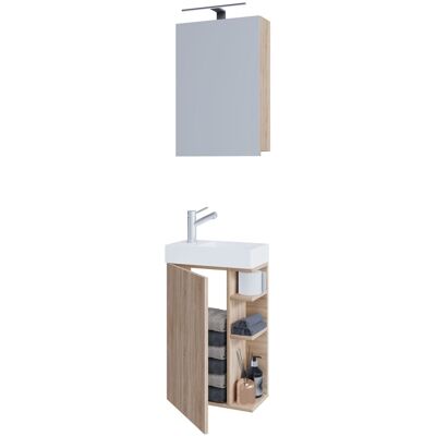 Conjunto de baño VCM Lumia de 3 piezas con lavabo de cerámica - Sonoma-Eiche Conjunto de baño VCM Lumia de 3 piezas con lavabo de cerámica - Sonoma-Eiche