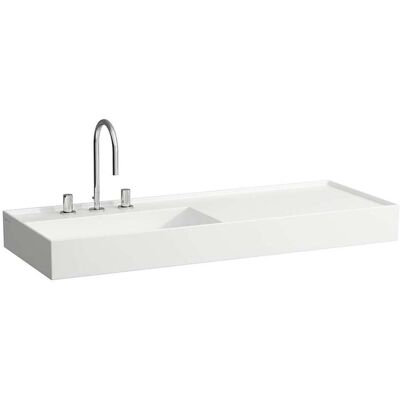 Lavabo Blanco Saphirkeramik Kartell de Laufen - Montaje en pared, 1200x460mm Lavabo Blanco Saphirkeramik Kartell de Laufen - Montaje en pared, 1200x460mm