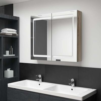 vidaXL Espejo con armario LED para baño - Montaje en pared, 80x12x68cm vidaXL Espejo con armario LED para baño - Montaje en pared, 80x12x68cm