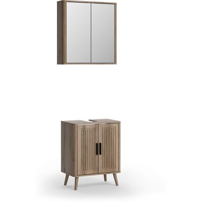 Conjunto De Muebles De Baño Skara, Roble, 2 Partes, Vicco Conjunto De Muebles De Baño Skara, Roble, 2 Partes, Vicco