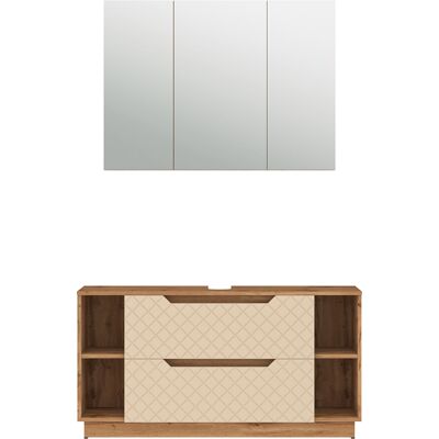 Conjunto De Muebles De Baño Lotta, Roble/cachemira Con Estructura De Azulejos, 2 Partes, Vicco Conjunto De Muebles De Baño Lotta, Roble/cachemira Con Estructura De Azulejos, 2 Partes, Vicco