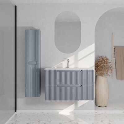 Aurlane - 80 - Gris - Frente Ondulado - Mueble de Baño Aurlane - 80 - Gris - Frente Ondulado - Mueble de Baño