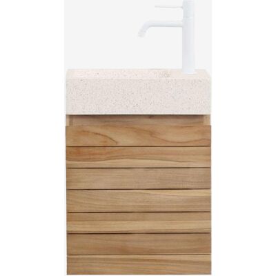 Conjunto de muebles de baño en madera de teca Sklum - Diseño suspendido moderno - Baño Conjunto de muebles de baño en madera de teca Sklum - Diseño suspendido moderno - Baño