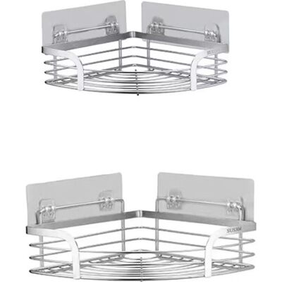 OEM Juego De 2 Estantes De Esquina Para Ducha, No Requieren Perforación, Estante Adhesivo Para Baño, Cesta Triangular De Acero Inoxidable Para Champú Y Jabón Con Ganchos (pequeño + Mediano). OEM Juego De 2 Estantes De Esquina Para Ducha, No Requieren Perforación, Estante Adhesivo Para Baño, Cesta Triangular De Acero Inoxidable Para Champú Y Jabón Con Ganchos (pequeño + Mediano).