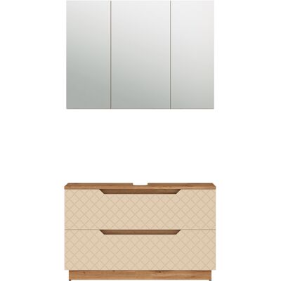 Conjunto De Muebles De Baño Lotta, Roble/cachemira Con Estructura De Azulejos, 2 Partes, Vicco Conjunto De Muebles De Baño Lotta, Roble/cachemira Con Estructura De Azulejos, 2 Partes, Vicco
