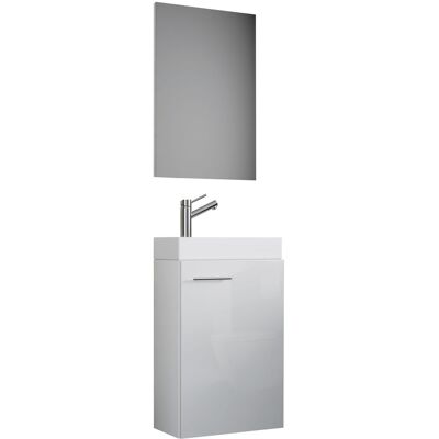 Set de baño blanco VCM - Slito de 3 piezas para WC de invitados Set de baño blanco VCM - Slito de 3 piezas para WC de invitados