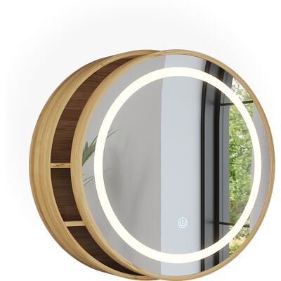 Armario Con Espejo Para Baño Silva, Bambú, 50 X 50 Cm Con 5 Compartimentos, Vicco Armario Con Espejo Para Baño Silva, Bambú, 50 X 50 Cm Con 5 Compartimentos, Vicco