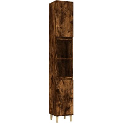 Helloshop26 - 30x30x190 cm - Madera contrachapada roble ahumado - 6 compartimentos - Mueble de baño Helloshop26 - 30x30x190 cm - Madera contrachapada roble ahumado - 6 compartimentos - Mueble de baño