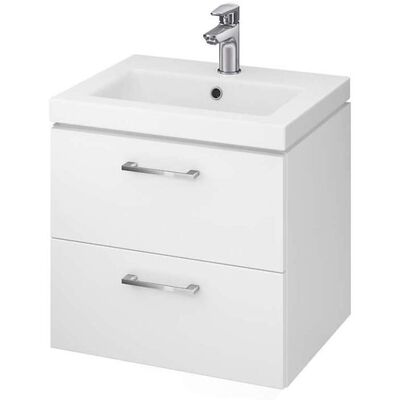 Conjunto de lavabo de 50 cm de cerámica blanca con cajones de cierre suave Conjunto de lavabo de 50 cm de cerámica blanca con cajones de cierre suave